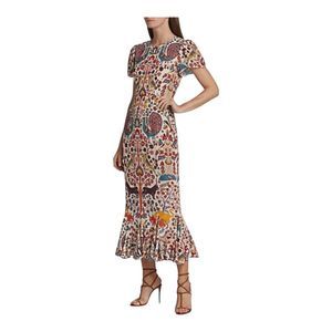 RHODE Lulani Jungle Print Midi Dress Size 6 NWT